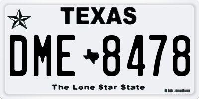 TX license plate DME8478