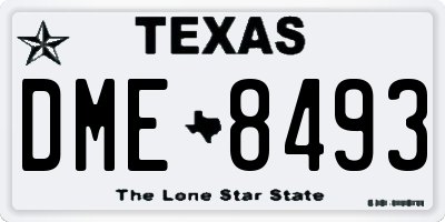 TX license plate DME8493