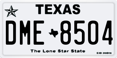 TX license plate DME8504