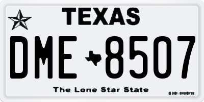 TX license plate DME8507
