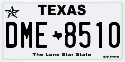 TX license plate DME8510