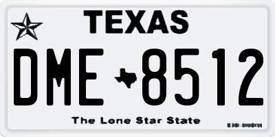TX license plate DME8512