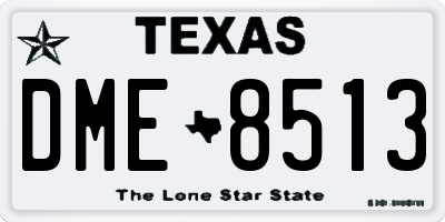 TX license plate DME8513