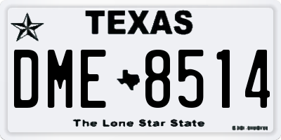 TX license plate DME8514