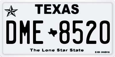 TX license plate DME8520