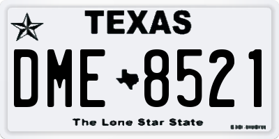 TX license plate DME8521