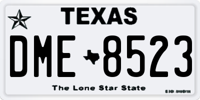 TX license plate DME8523