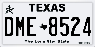 TX license plate DME8524