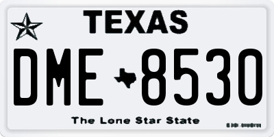 TX license plate DME8530