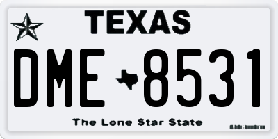 TX license plate DME8531