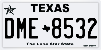 TX license plate DME8532