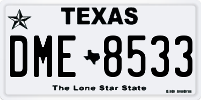 TX license plate DME8533