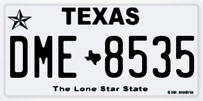 TX license plate DME8535
