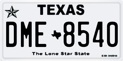 TX license plate DME8540