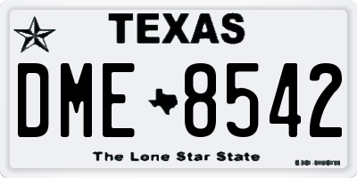 TX license plate DME8542