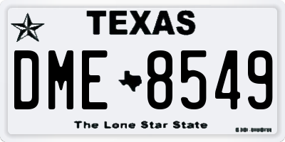 TX license plate DME8549