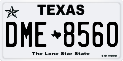 TX license plate DME8560