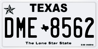 TX license plate DME8562