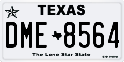 TX license plate DME8564