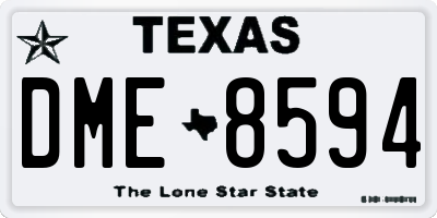 TX license plate DME8594