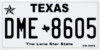 TX license plate DME8605