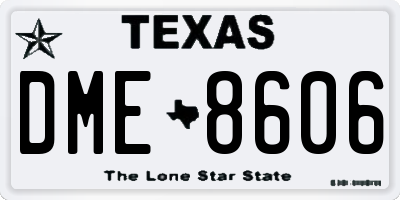 TX license plate DME8606