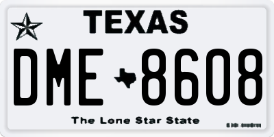 TX license plate DME8608