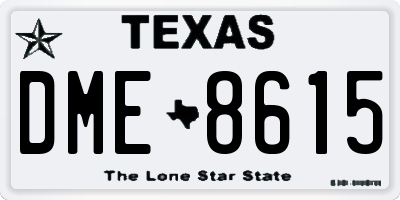 TX license plate DME8615
