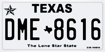 TX license plate DME8616