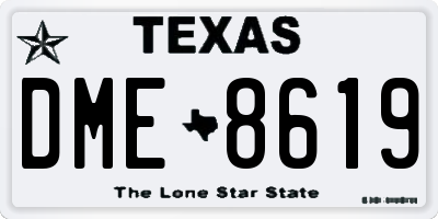 TX license plate DME8619
