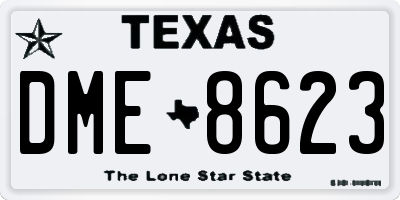 TX license plate DME8623