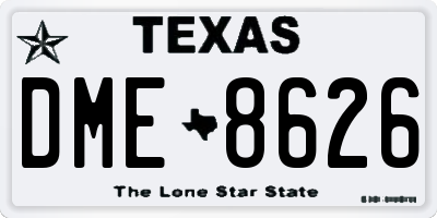 TX license plate DME8626