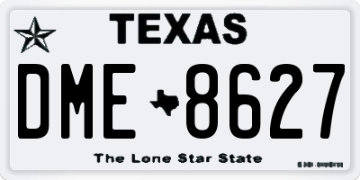 TX license plate DME8627