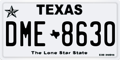 TX license plate DME8630