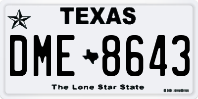 TX license plate DME8643