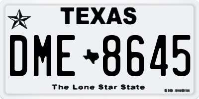 TX license plate DME8645