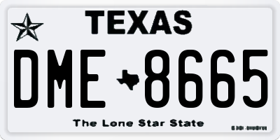 TX license plate DME8665