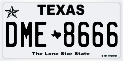 TX license plate DME8666