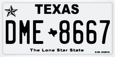 TX license plate DME8667