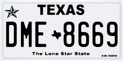TX license plate DME8669
