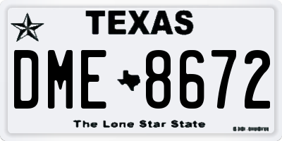 TX license plate DME8672