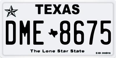 TX license plate DME8675