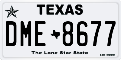 TX license plate DME8677