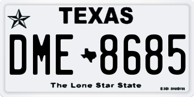 TX license plate DME8685