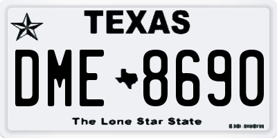 TX license plate DME8690