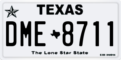 TX license plate DME8711