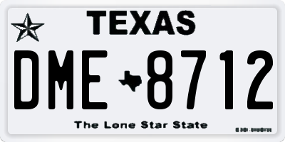 TX license plate DME8712