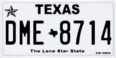 TX license plate DME8714