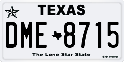 TX license plate DME8715