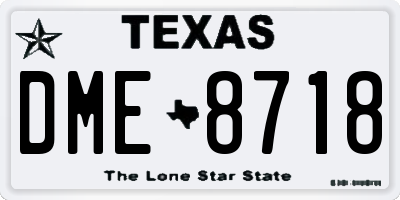 TX license plate DME8718